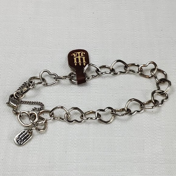 Adorable James Avery NWT Sz Large Womens Heart Charm Bracelet - Picture 1 of 8